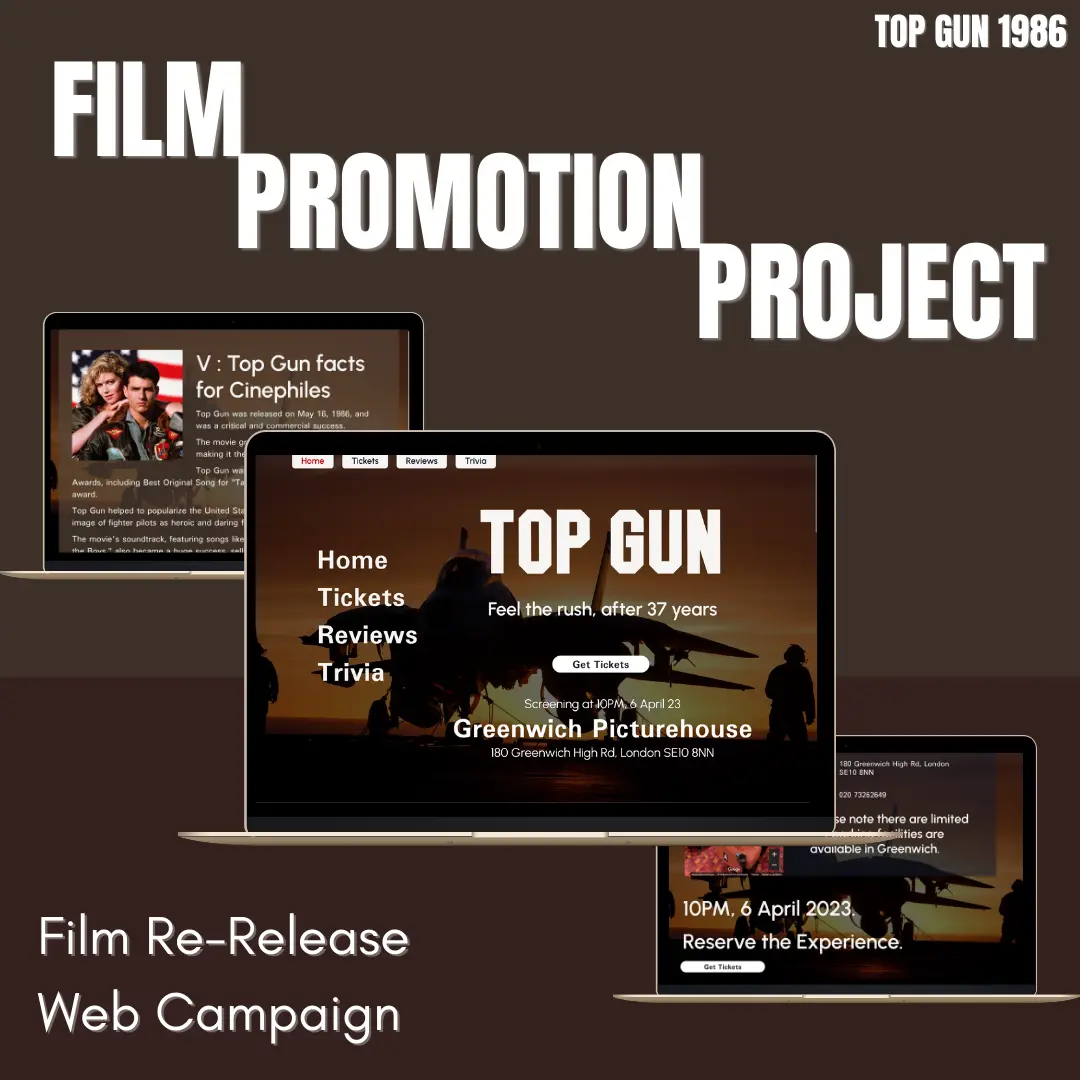 mockup of film promotion project with different screens