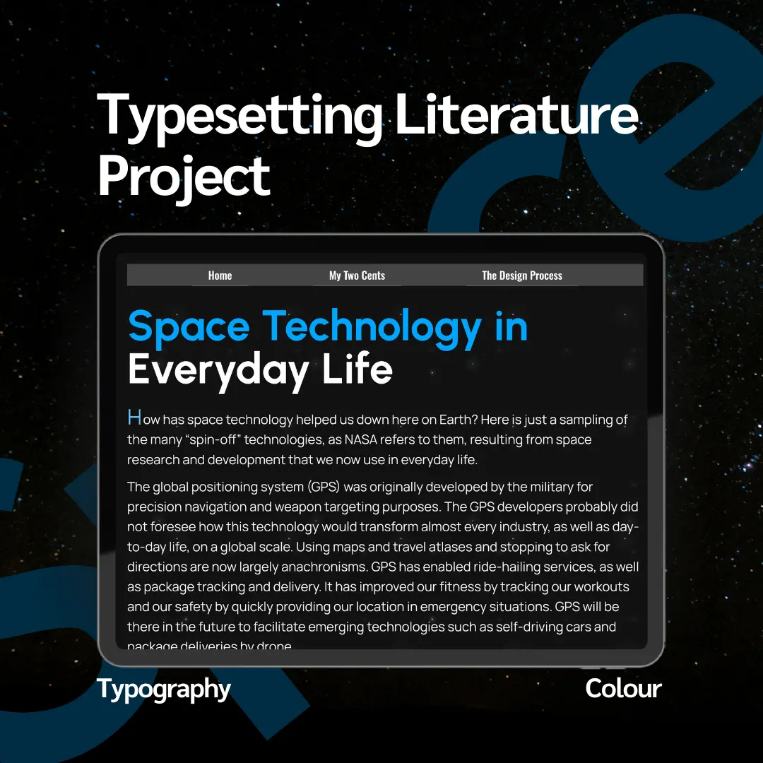 mockup of typesetting literature website on different screens