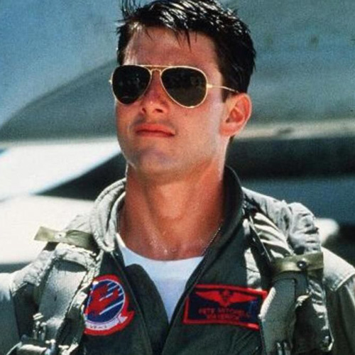 still image of tom cruise from the sets of top gun